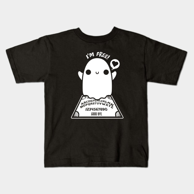 Ouija Board Cute Ghost Summoner Kids T-Shirt by SWIFTYSPADE